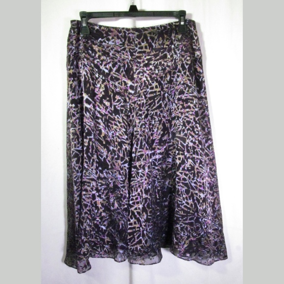 AK Anne Klein Skirt Size 8P Multi Color Rayon Silk - Picture 2 of 3